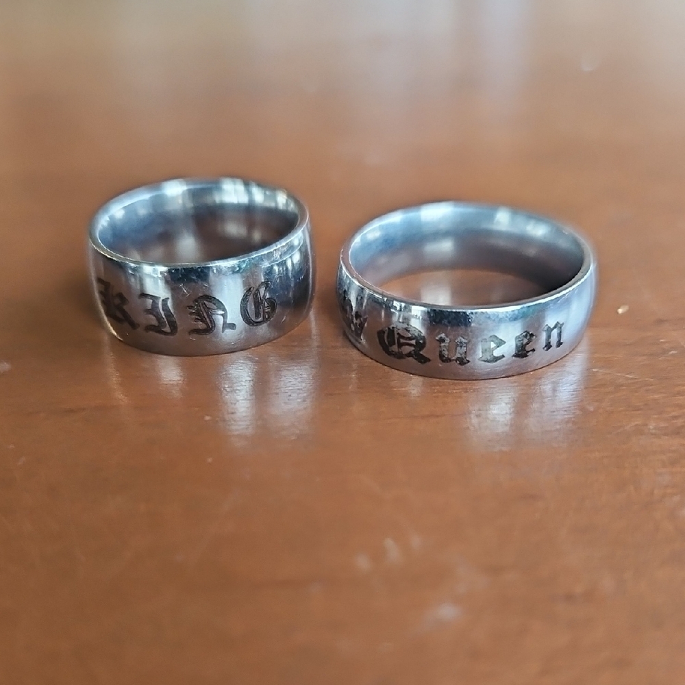 Silver King and Queen Rings